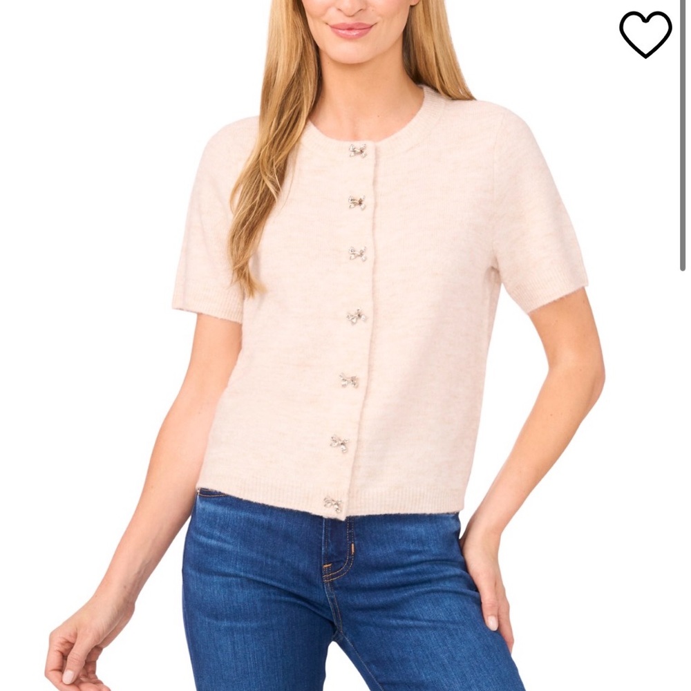 CeCe Light Beige Knit Cardigan